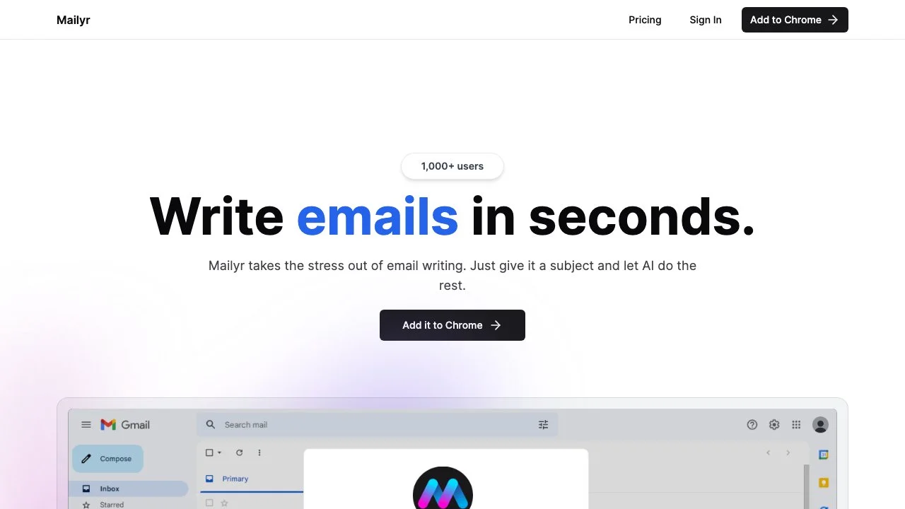 Mailyr: The AI Tool That Writes Emails in Seconds