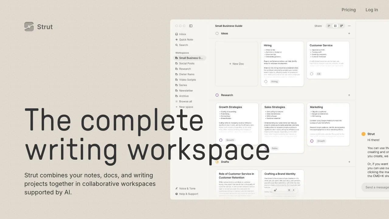 Strut – The Ultimate AI Writing Workspace