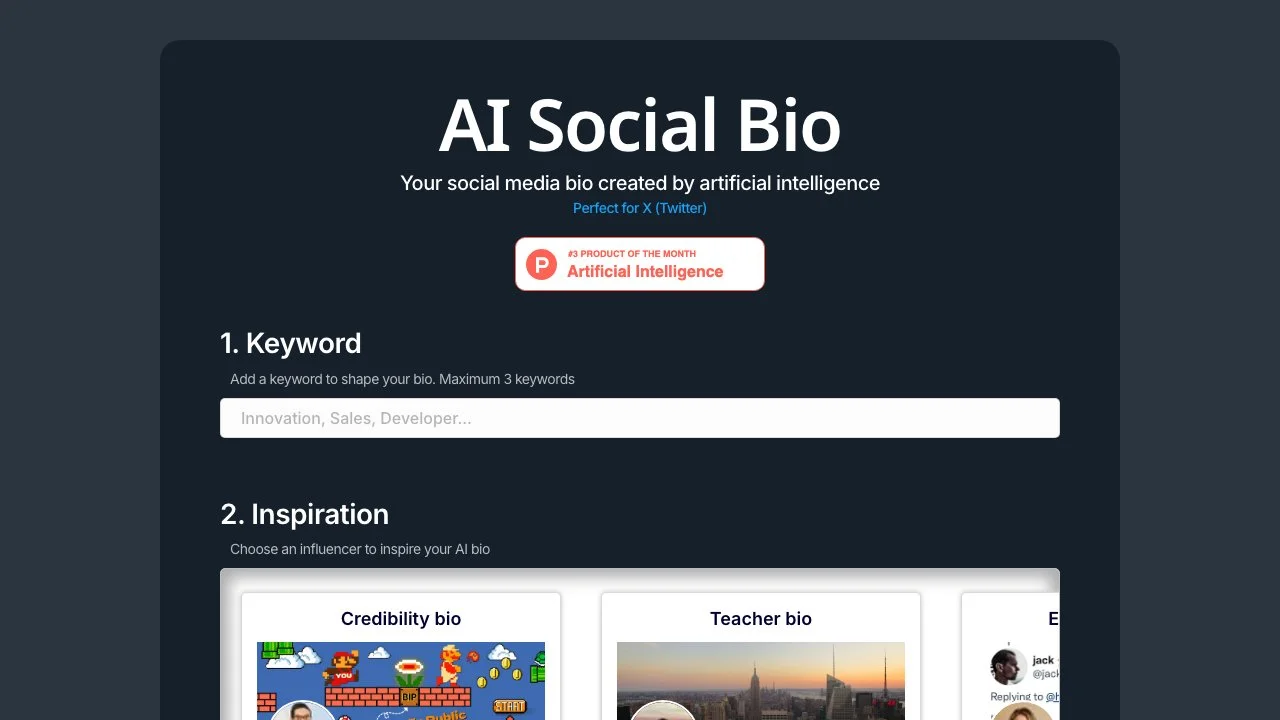 AI Social Bio: Tạo Bio Mạng Xã Hội Hấp Dẫn Một Cách Dễ Dàng