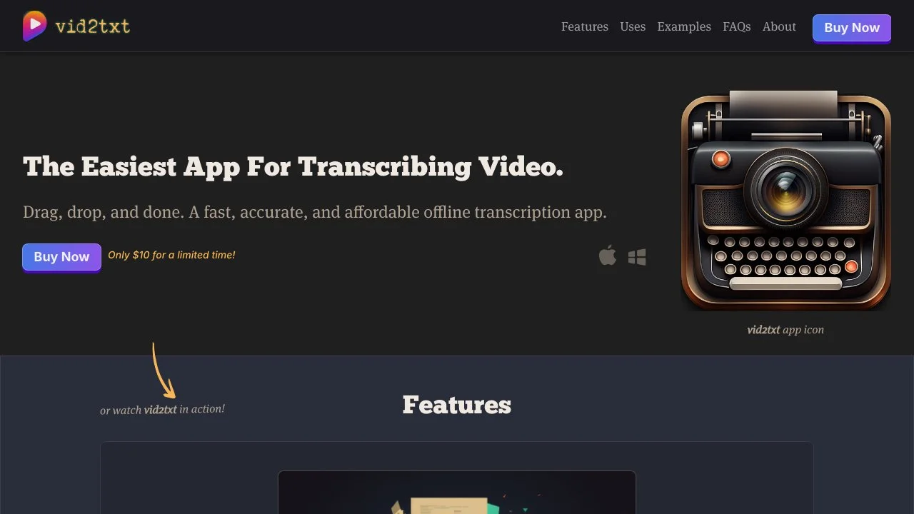 Vid2txt: The Easiest Video & Audio Transcription App