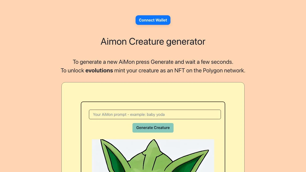 Create Unique AI Creatures with Aimons.xyz