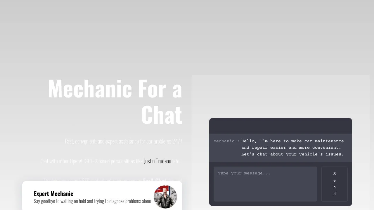 Mechanic For A Chat - Your 24/7 Car Troubleshooting Assistant
