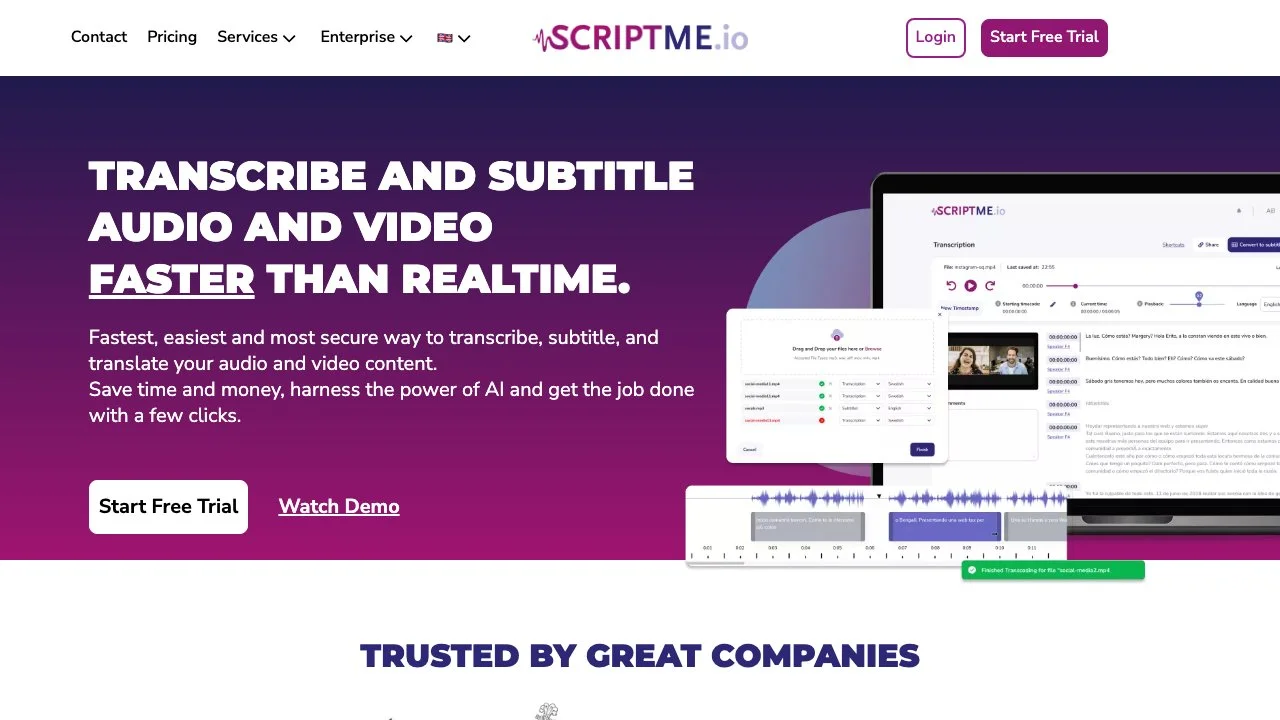 ScriptMe: Chuyển đổi âm thanh/video và thêm phụ đề siêu nhanh