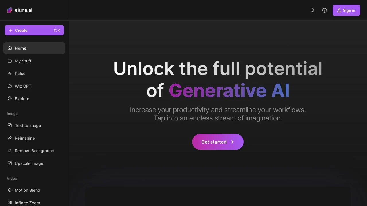 eluna.ai: Unleash Your Creativity with Generative AI