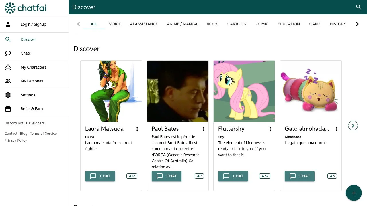 ChatFAI - Engage with Your Favorite AI Characters