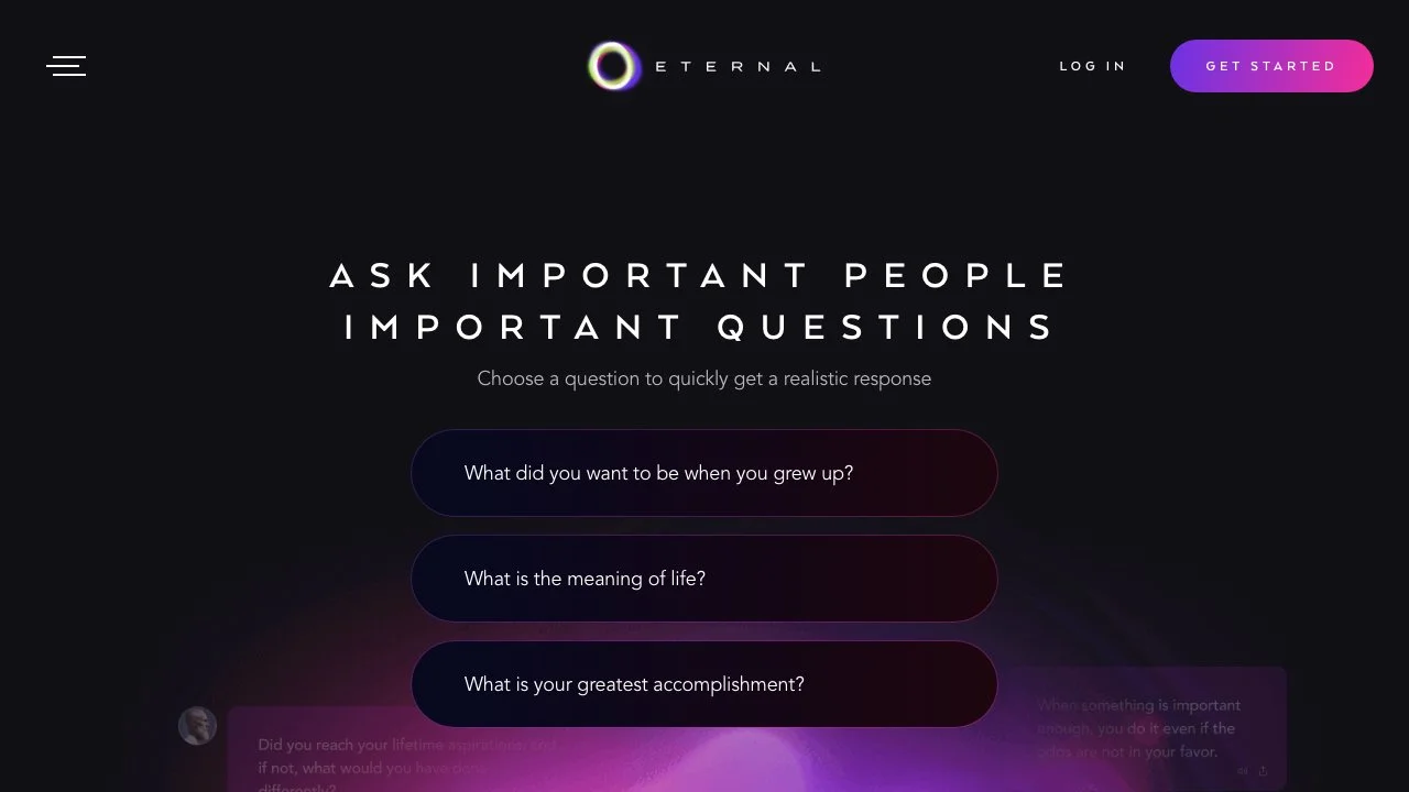 Eternal AI: Engage in Meaningful Conversations Today!