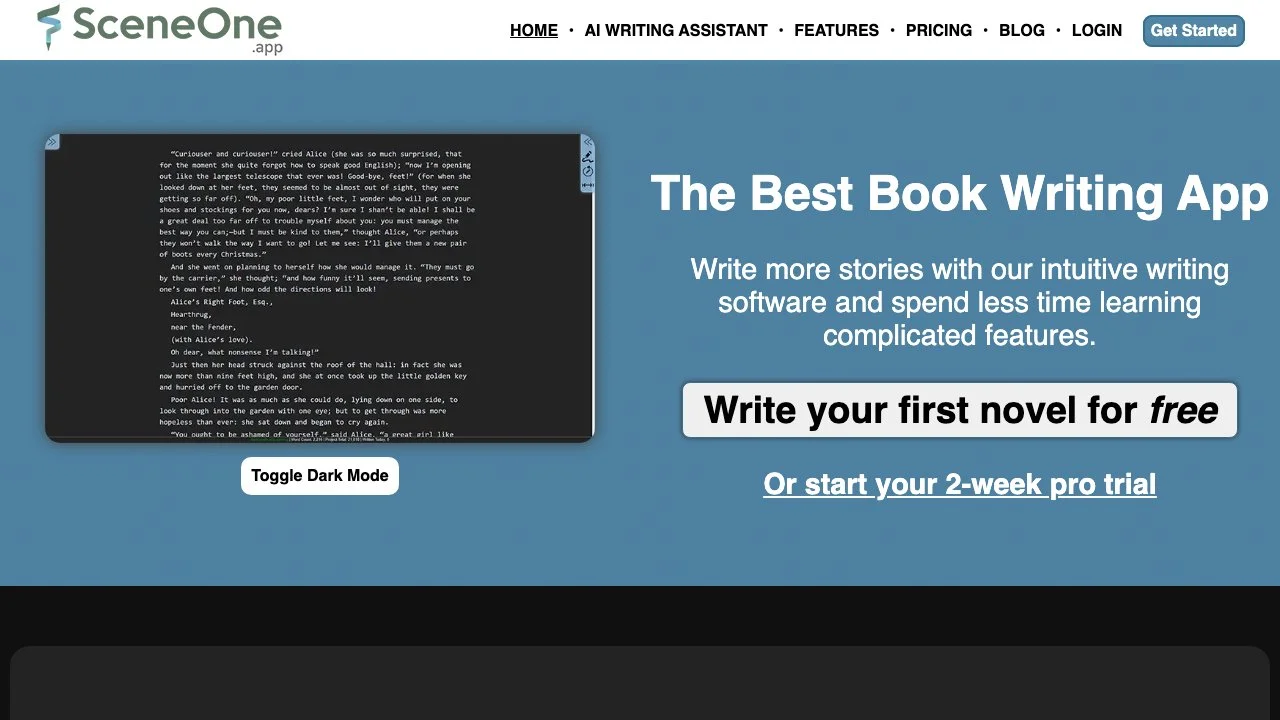 Scene One: The Best Online Book Writing Software with AI