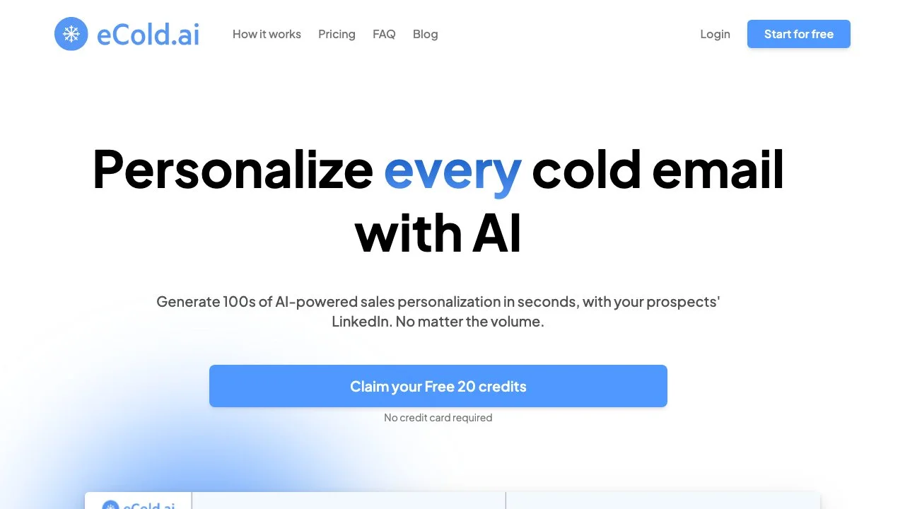 eCold.ai - Cá Nhân Hóa Email Lạnh Bằng A.I. Ở Quy Mô Lớn