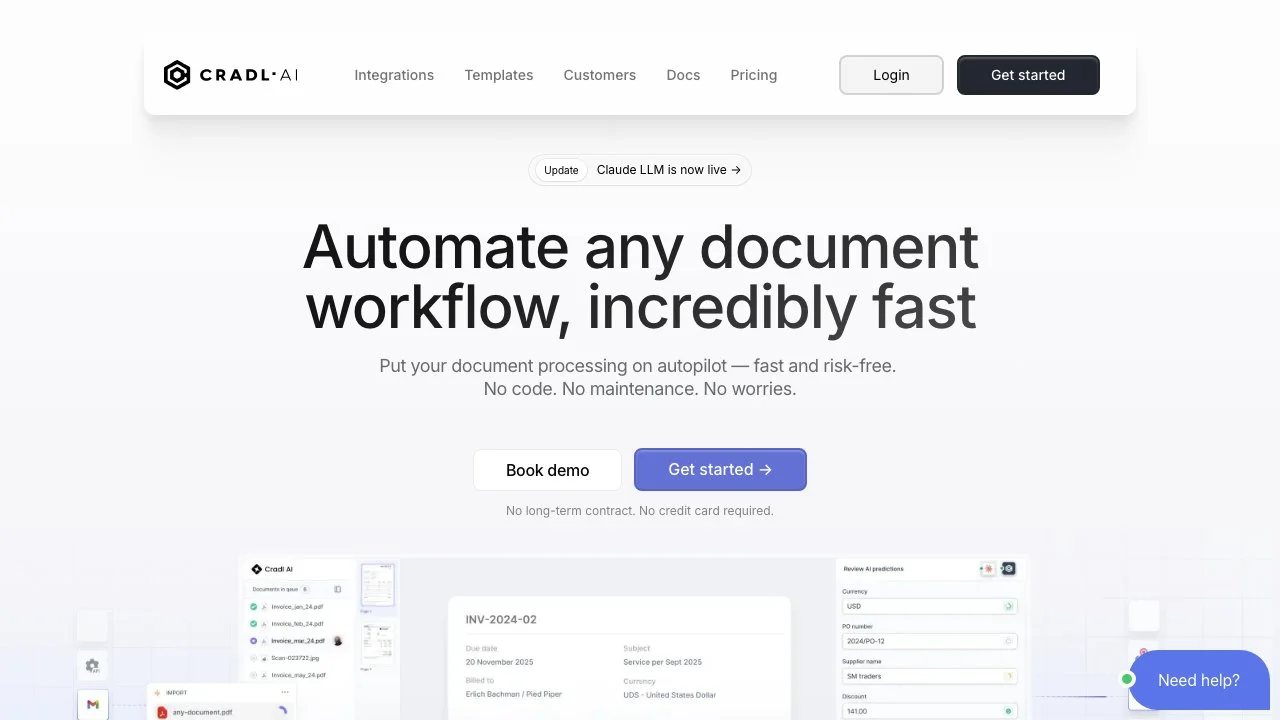 Automate Internal Document Processes with Cradl AI