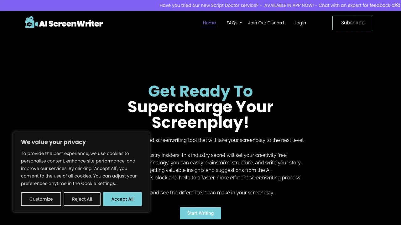 AI Screenwriter: Elevate Your Screenplay with AI