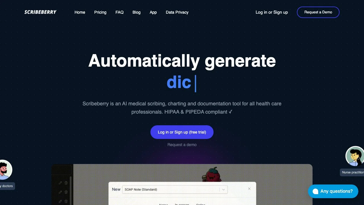 Scribeberry: AI Medical Scribe and Charting Tool