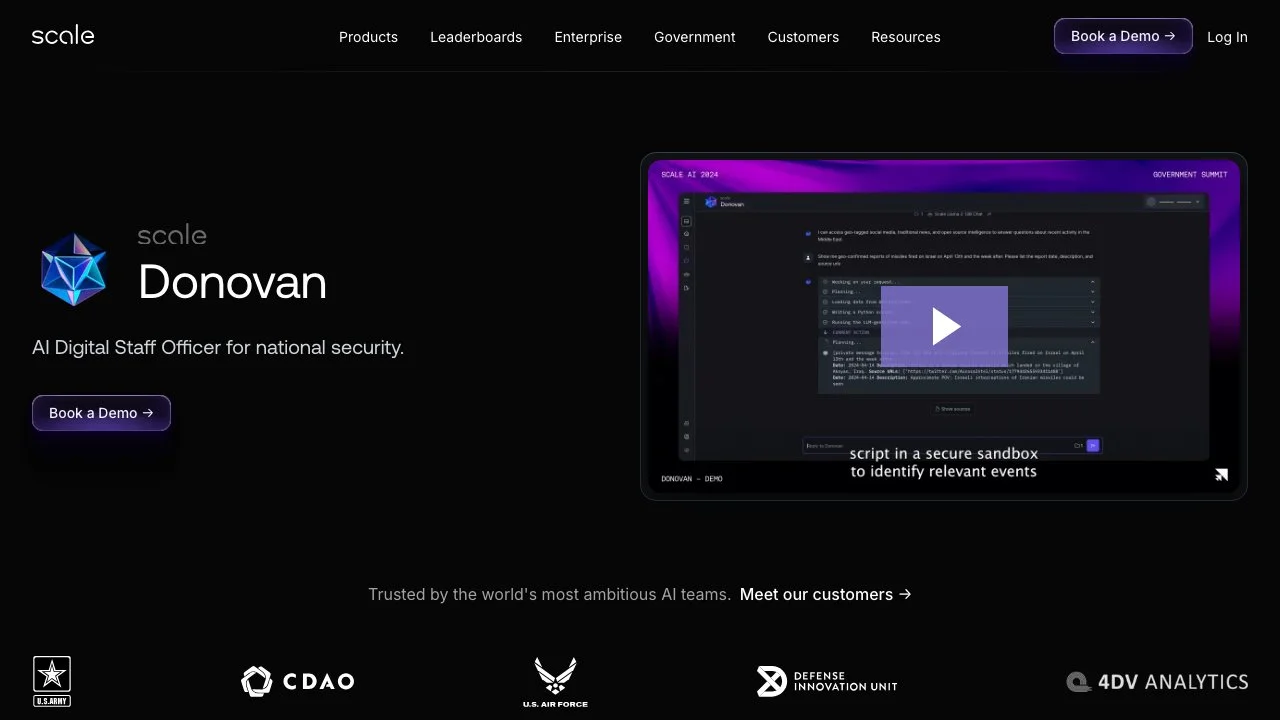 Donovan: Trợ Lý Ảo cho An Ninh Quốc Gia | Scale AI