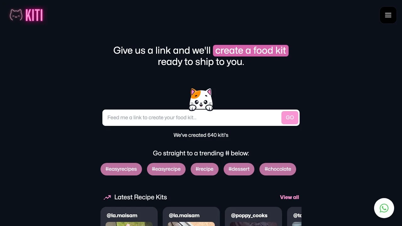 KITI.AI: AI-Powered Recipe Food Kits Delivered to You