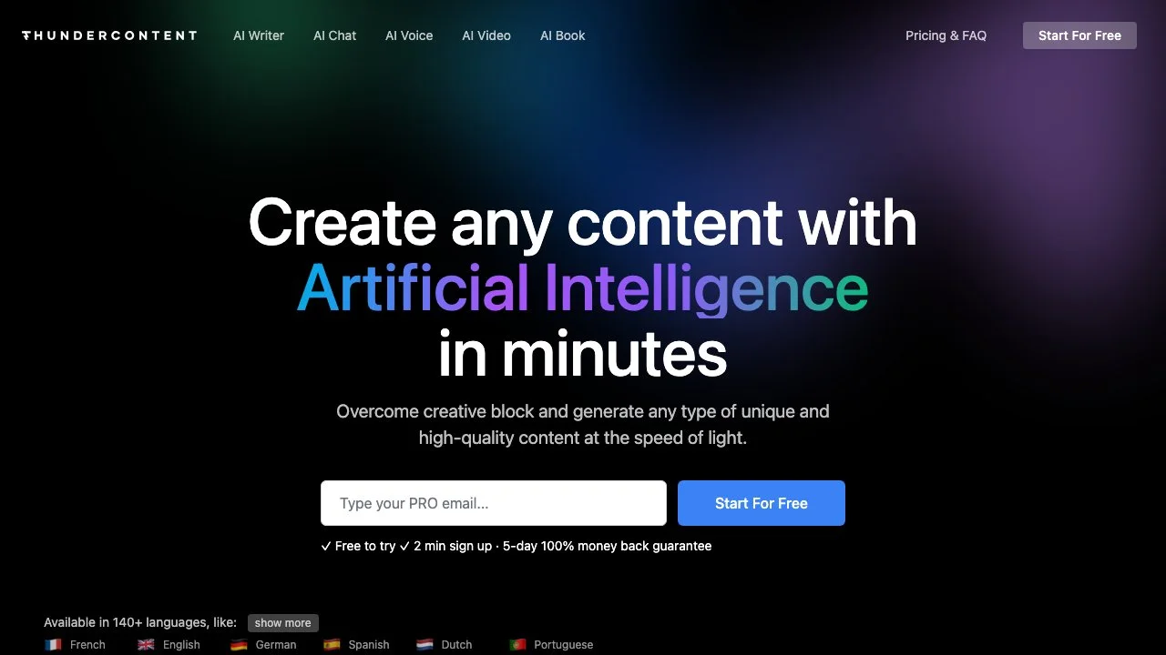 Thundercontent: The Ultimate AI Content Generation Platform