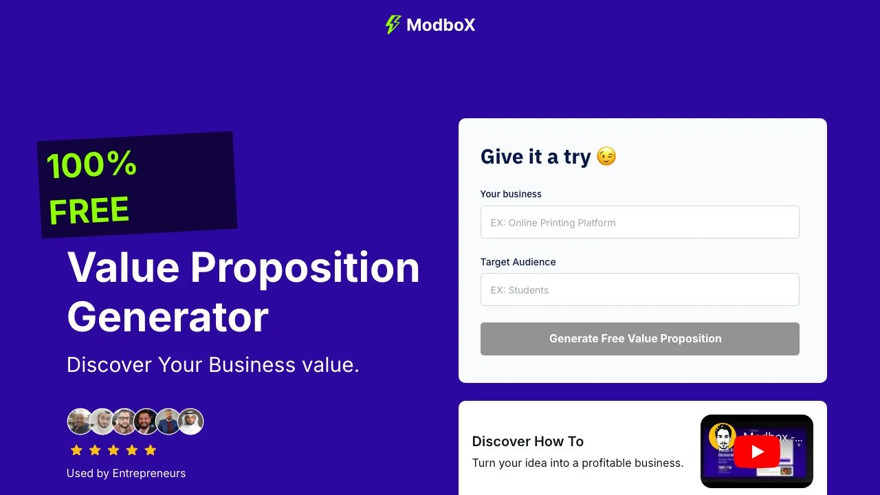 Unlock Your Business Potential with Value Proposition Generator