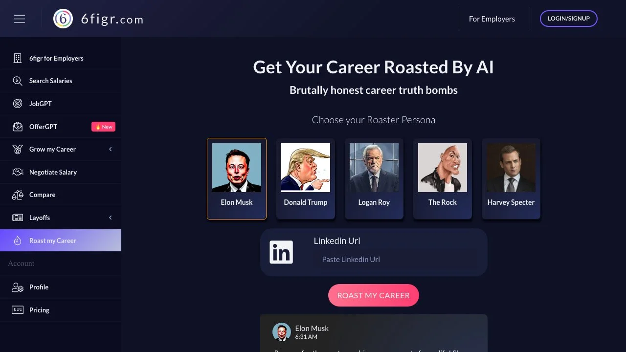 Get Career Roasted: Honest Feedback with 6figr