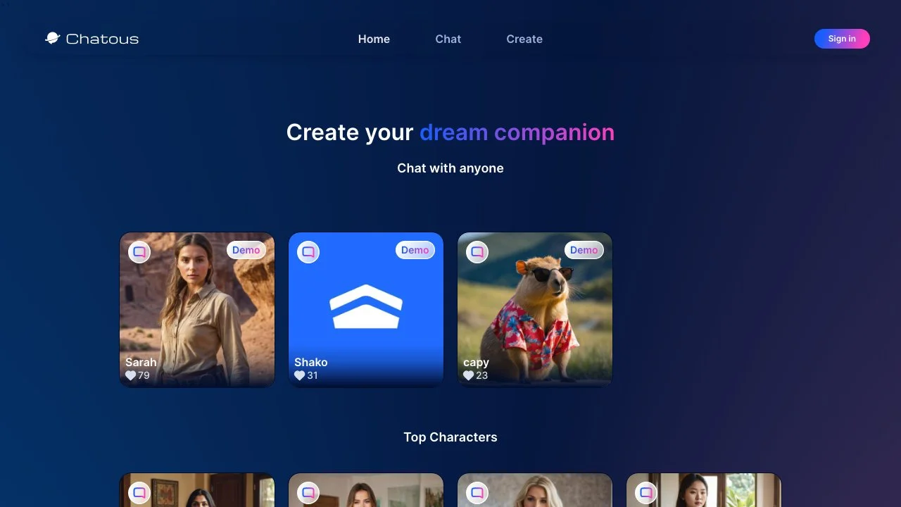 Chatous: Create Your Dream AI Companion Today!