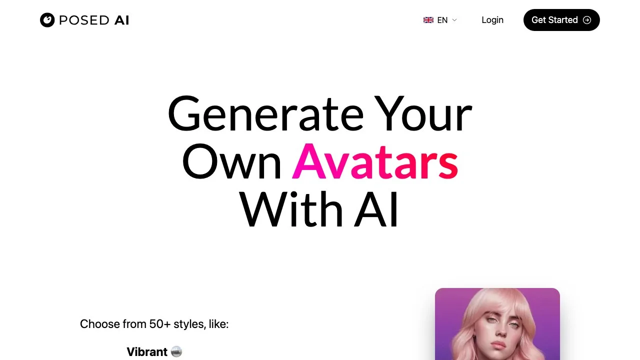 Create Stunning Avatars with Posed AI - 50+ Styles