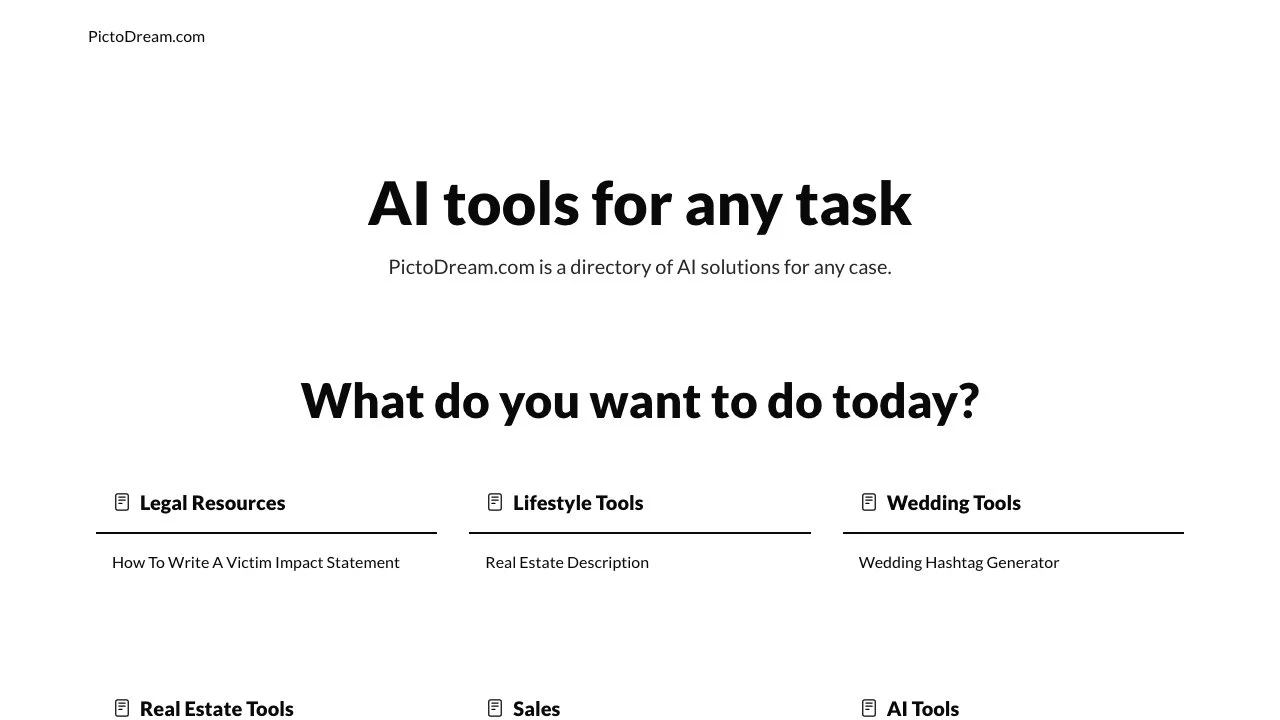 Explore PictoDream.com: Your Ultimate AI Tools Directory