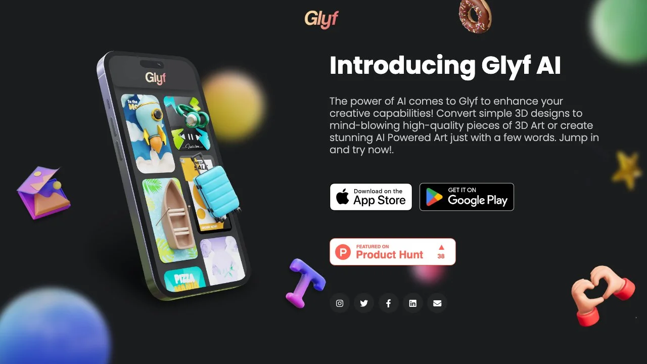 Glyf AI: Transform Your 3D Designs into Stunning Art