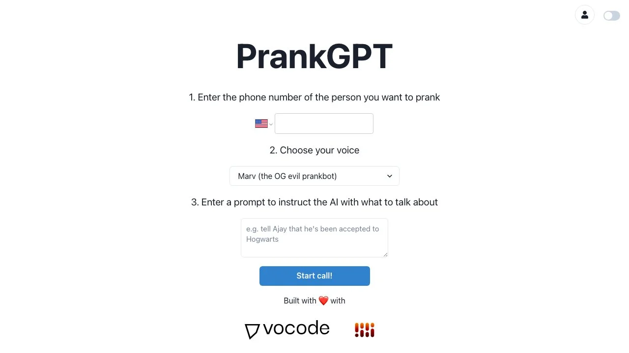 PrankGPT: Your Ultimate AI Prank Calling Tool