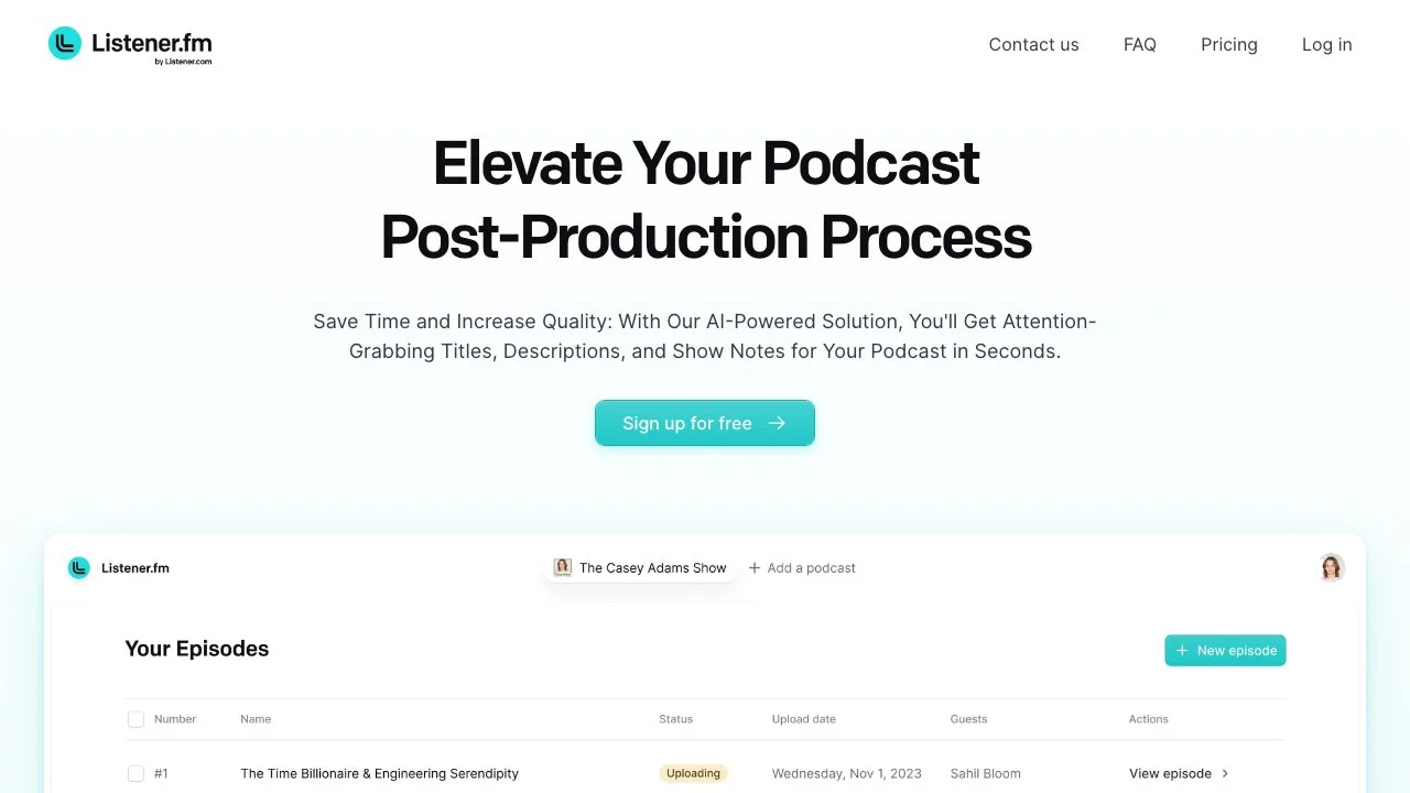 Listener.fm: Enhance Your Podcast with AI Effortlessly