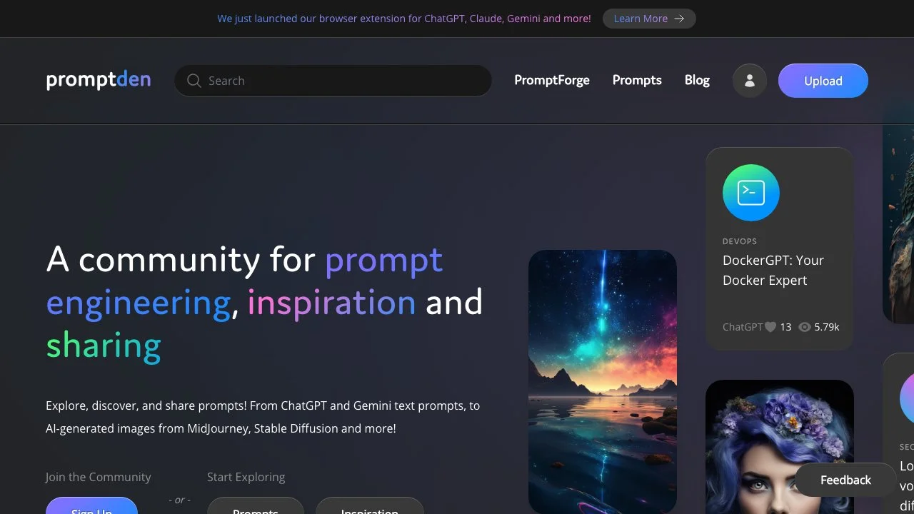 Explore AI Prompts with PromptDen: Join the Community!