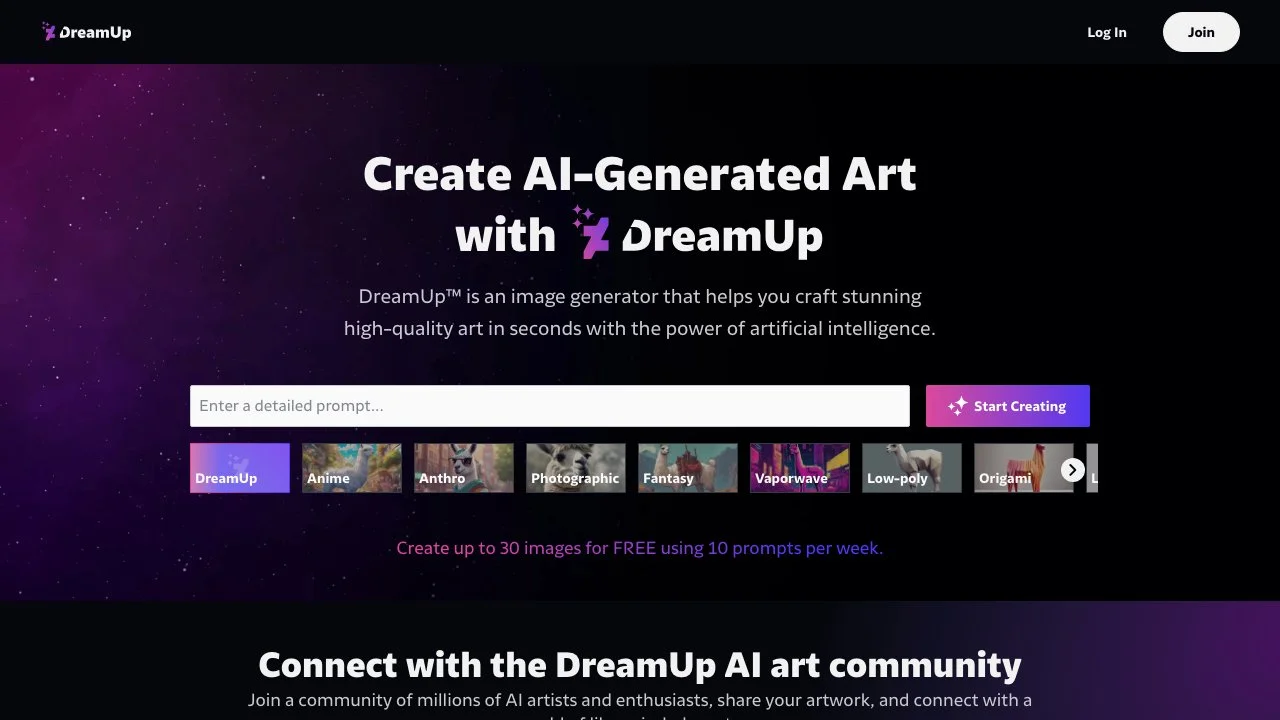 DreamUp: AIで生成されたアートを簡単に作成