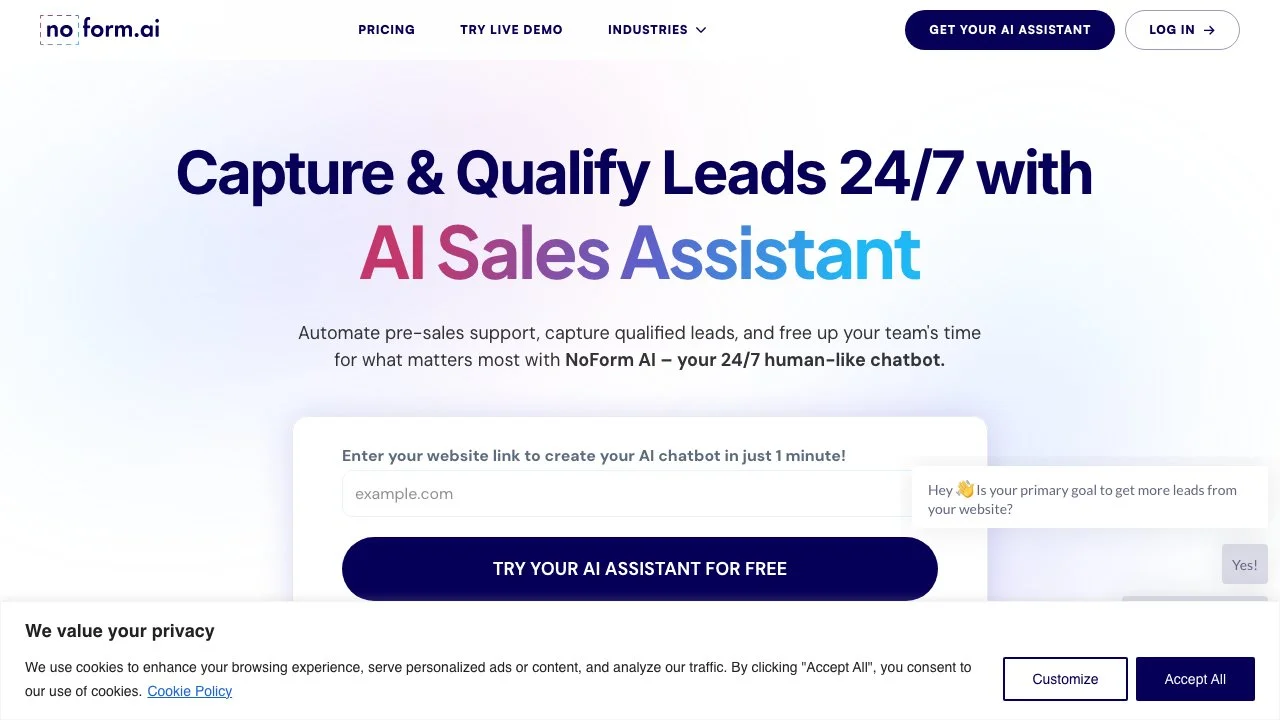 NoForm.ai - Your 24/7 AI Sales Assistant