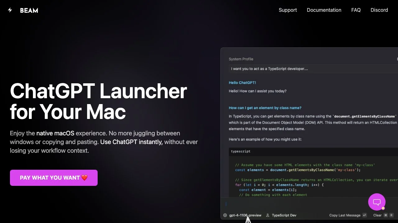 Beam: The Ultimate ChatGPT App for macOS