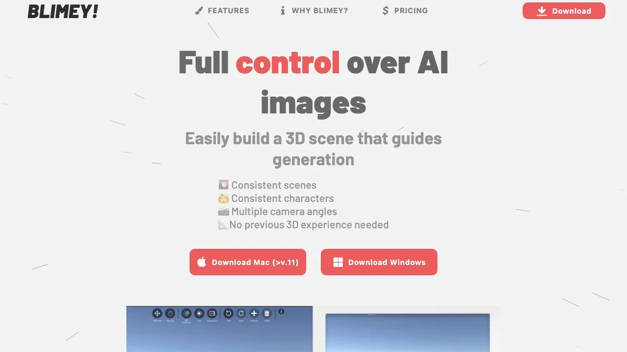Blimey：无需3D经验，轻松创建一致3D场景的AI工具