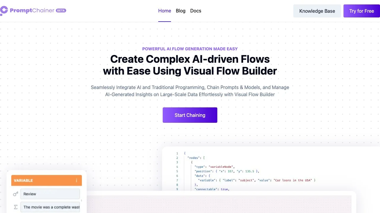 PromptChainer: Simplifying AI Flow Generation