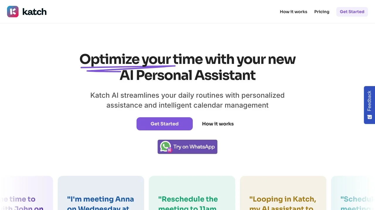 Katch: Your Ultimate AI Personal Assistant for Scheduling