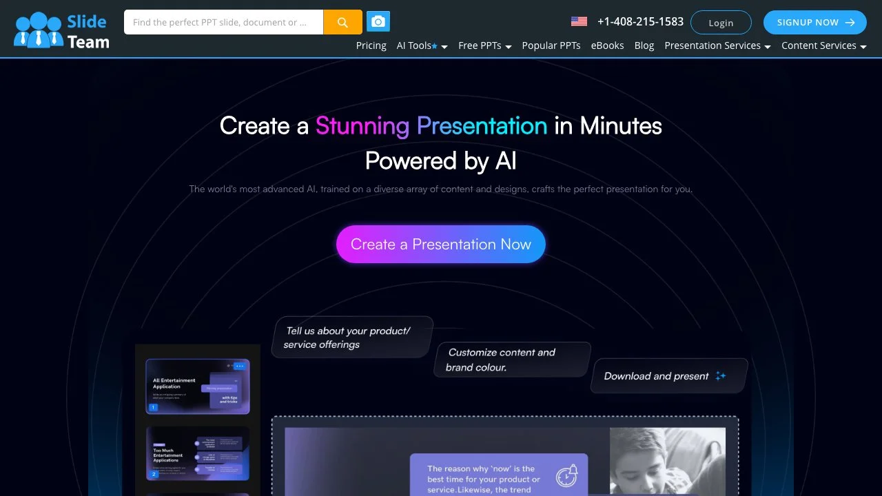 Create Stunning Presentations with SlideTeam AI Tool