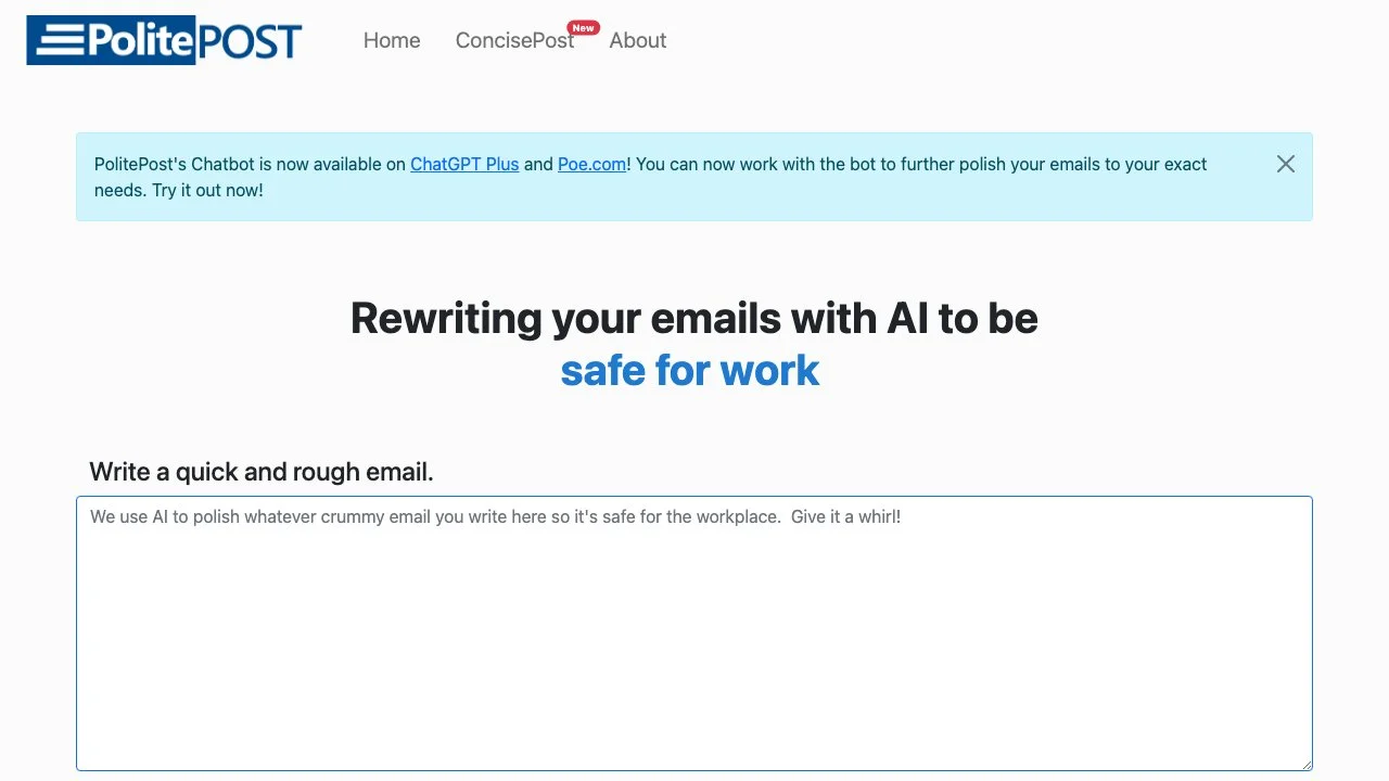 PolitePost: AI Email Rewriting Tool for Professionals