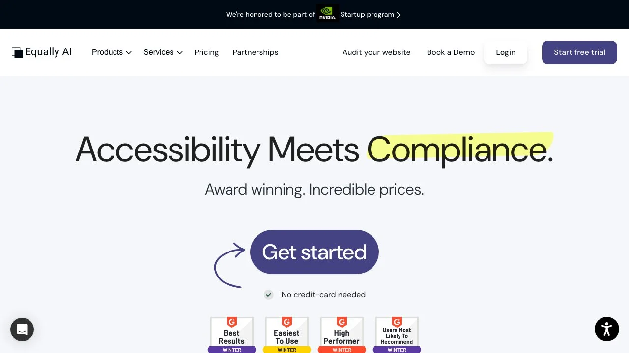 Equally AI - Level up your web accessibility compliance [ADA & WCAG]