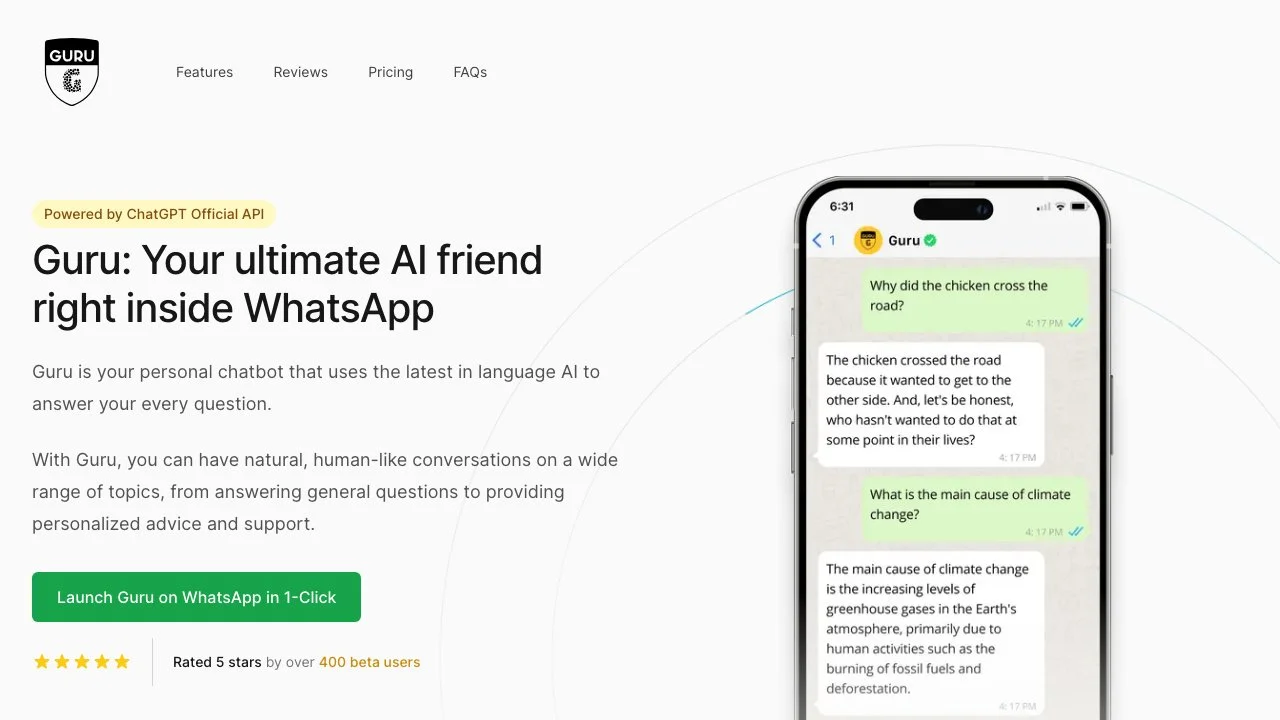 Guru: Your Ultimate AI Friend on WhatsApp