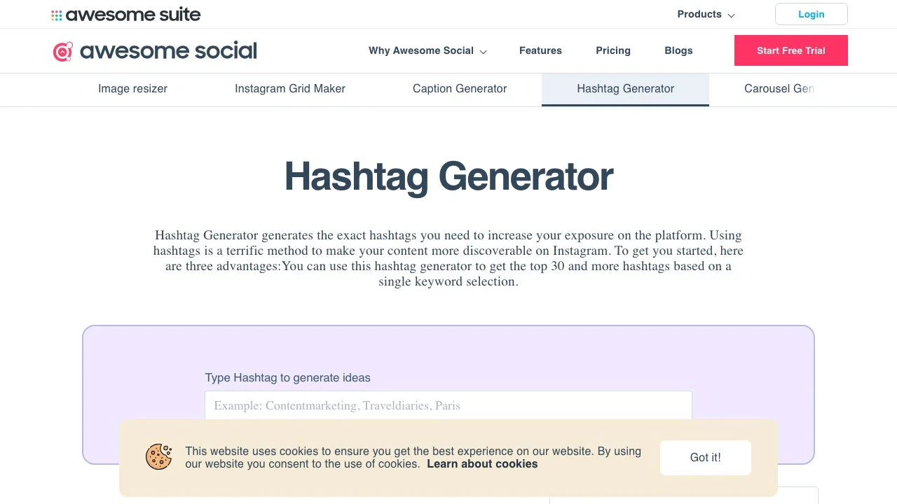 AI Hashtag Generator Cho Instagram | Tìm Hashtag Tốt Nhất Cho Instagram