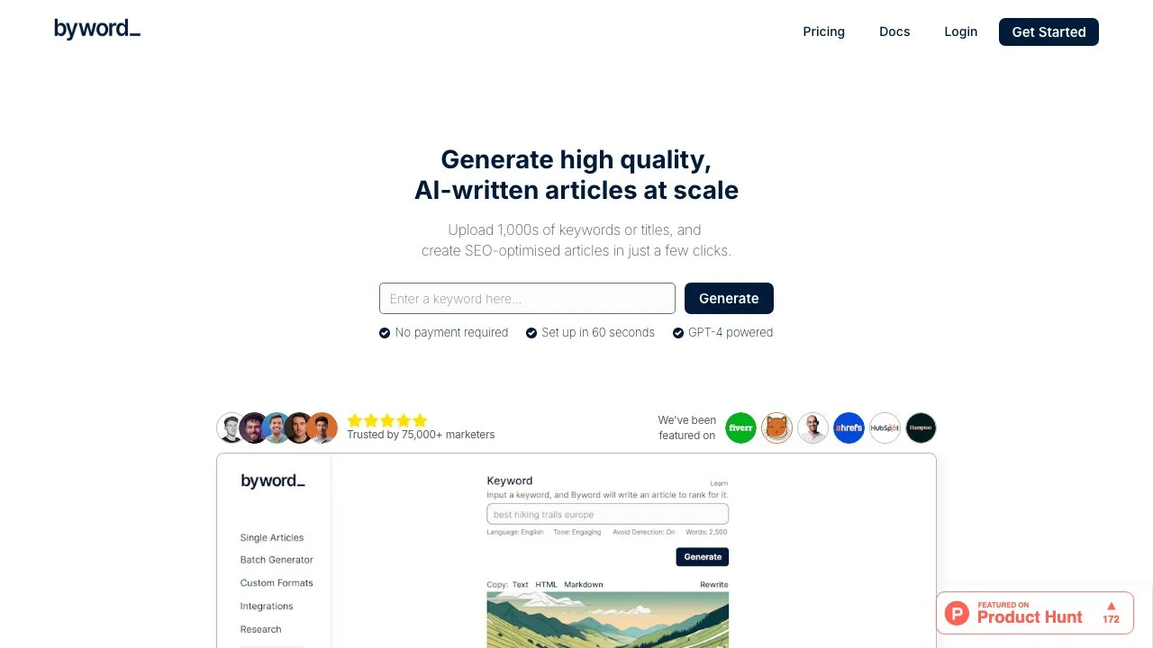 Byword: High Quality AI Article Writer at Scale