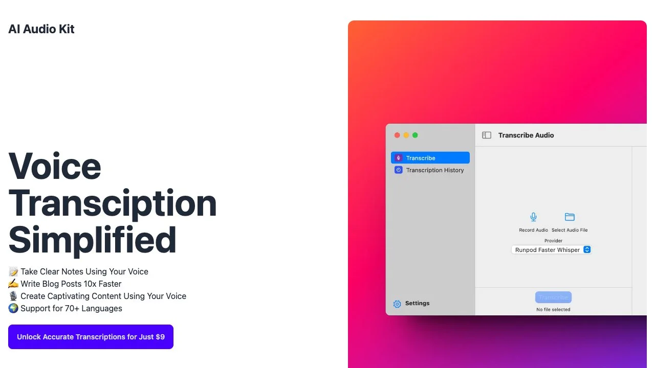 AI Audio Kit: Voice Transcription Made Easy