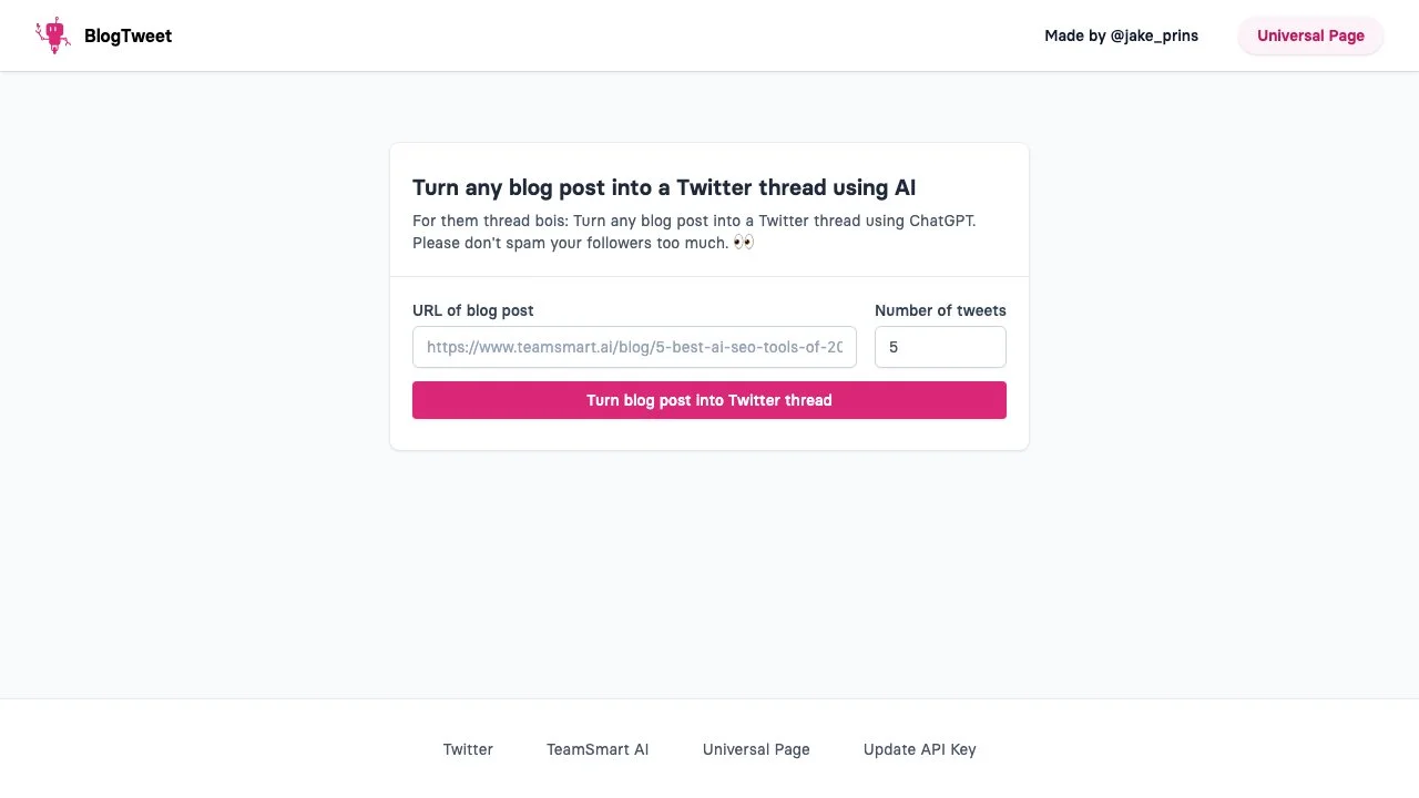 BlogTweet: Turn Your Blog Posts into Twitter Threads Easily