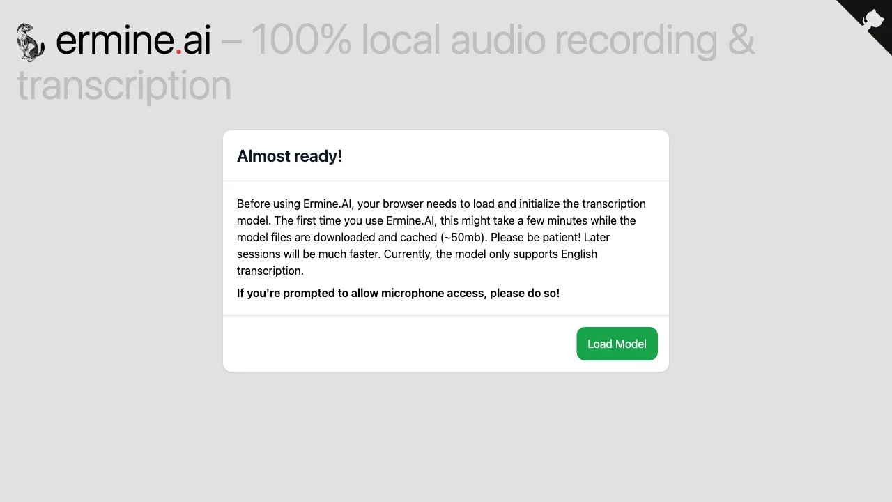 Ermine.ai: Local Audio Transcription Made Easy