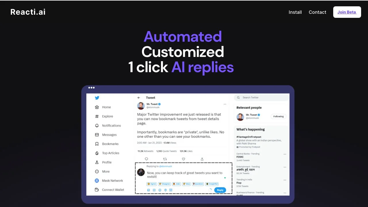 Automated Customized Replies with Reacti: Try It Now!