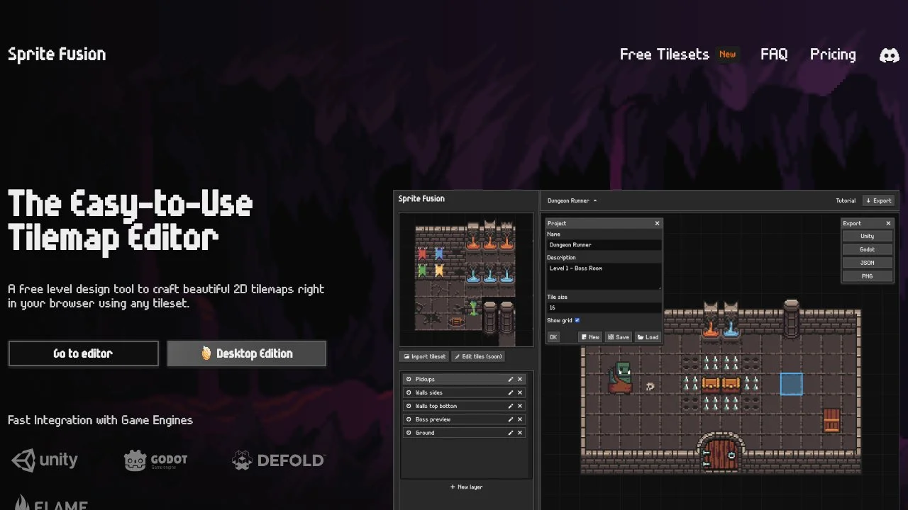 Sprite Fusion: Free Online Tilemap Editor for Game Development