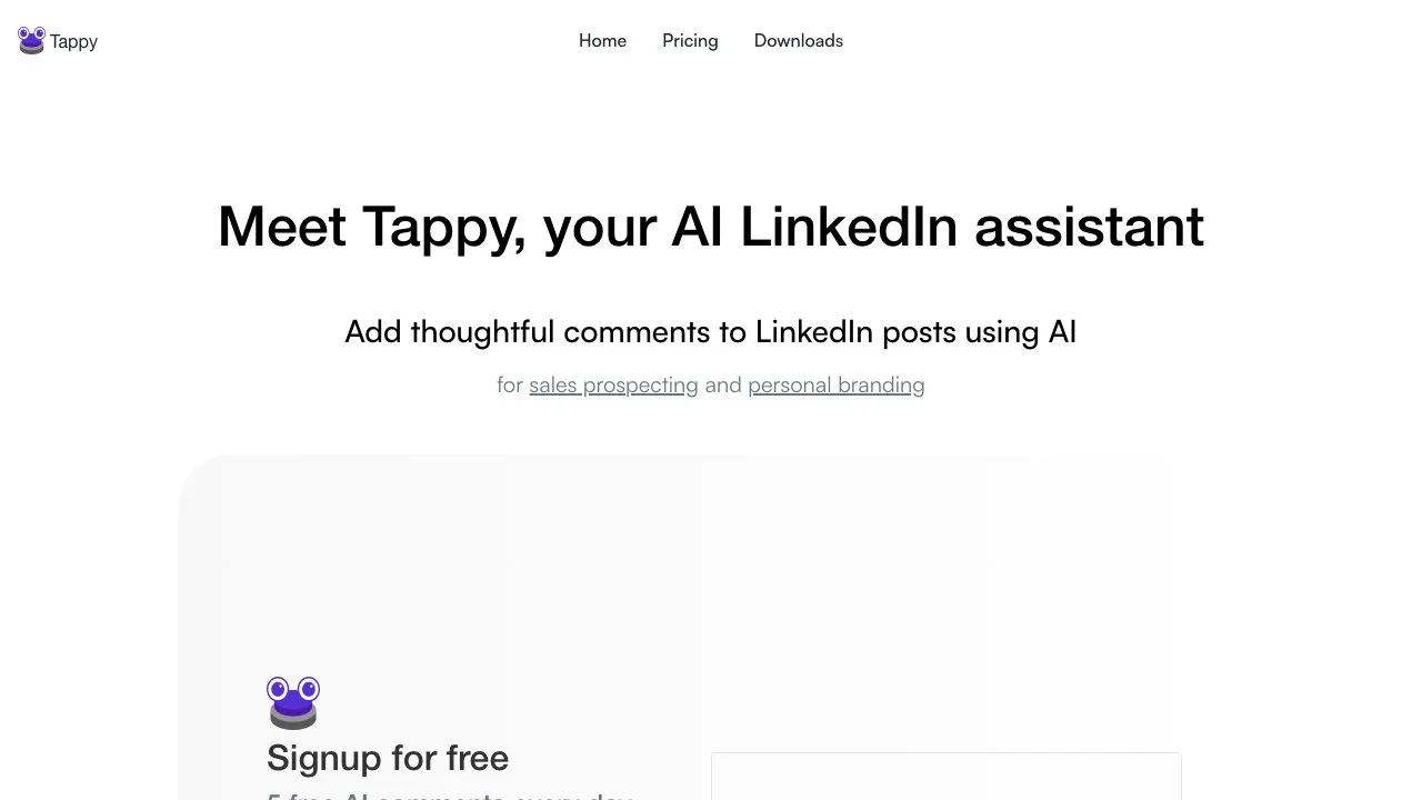 Tappy: Your AI LinkedIn Assistant for Engaging Comments