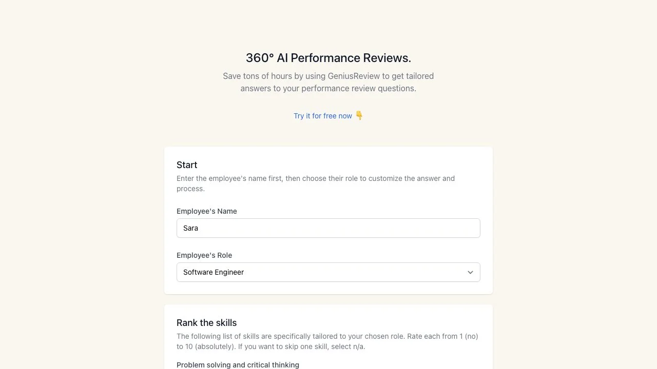 GeniusReview: AI-Powered Performance Reviews Made Easy