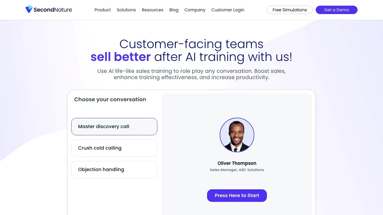 Boost Your Sales Skills with Second Nature's AI Training