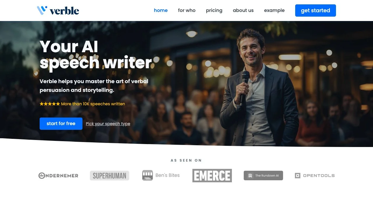 Master Speechwriting with Verble: Your AI Assistant