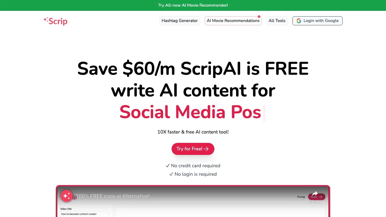 Scrip AI: The Ultimate Free AI Writing Tool for Everyone