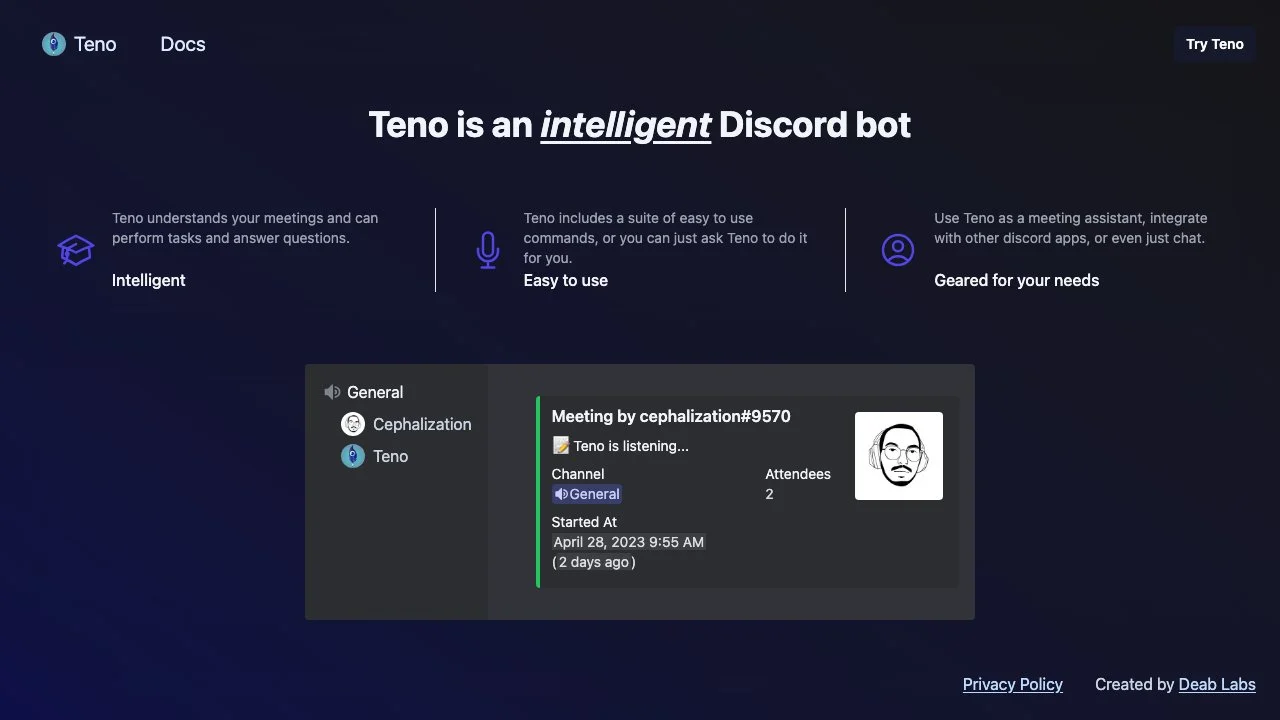 Teno: Your Intelligent Discord Meeting Assistant